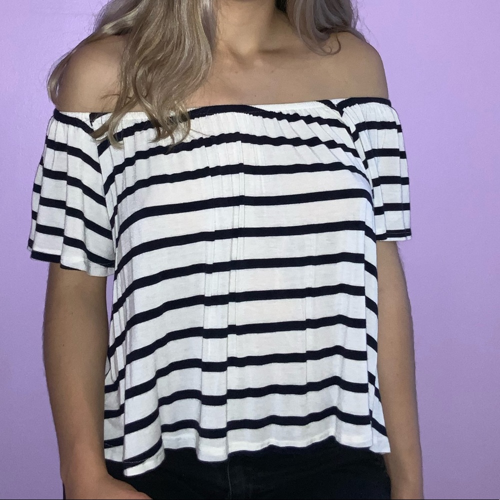 Woman’s off the shoulder top